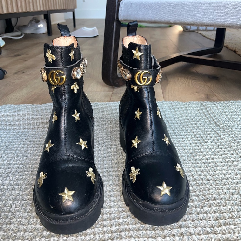 Gucci Boots with Bees and Stars